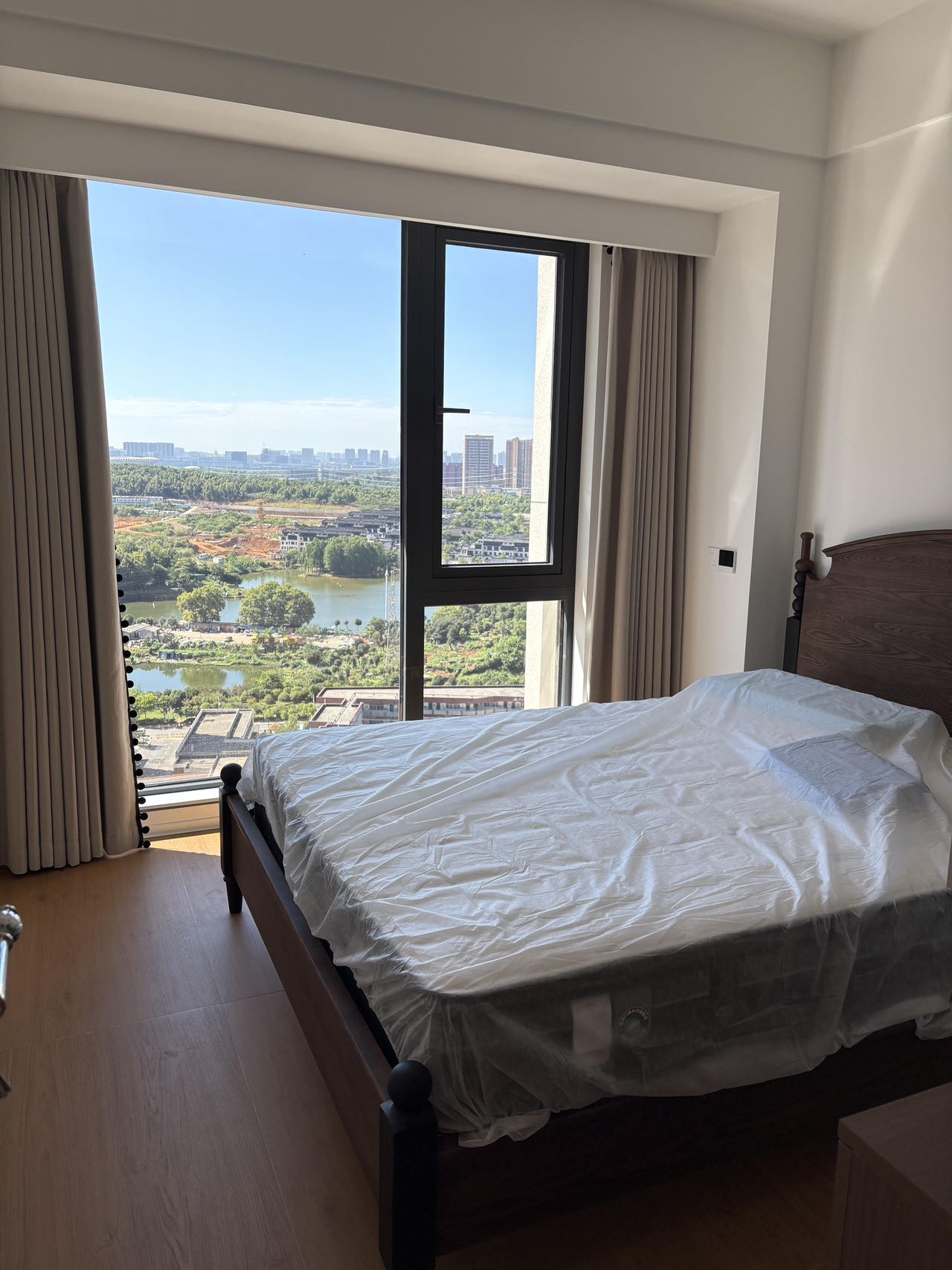 Light Brown Wood-Effect Tiles Throughout a Home — Bedroom | Layers of Light and Dark Wood